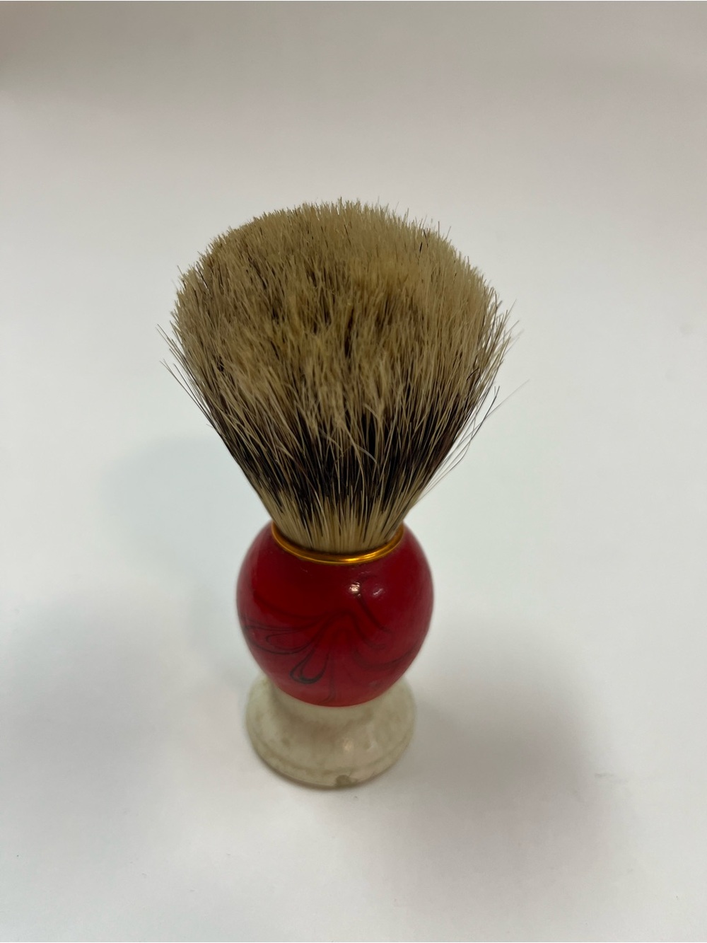 Red Shaving Brush with Natural Bristles - Men Grooming